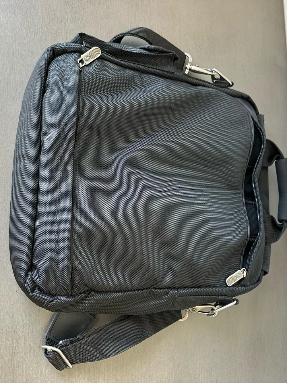 Toppers Black Nylon Versatile Black Men's Messenger Bag Padded Strap Multi Use